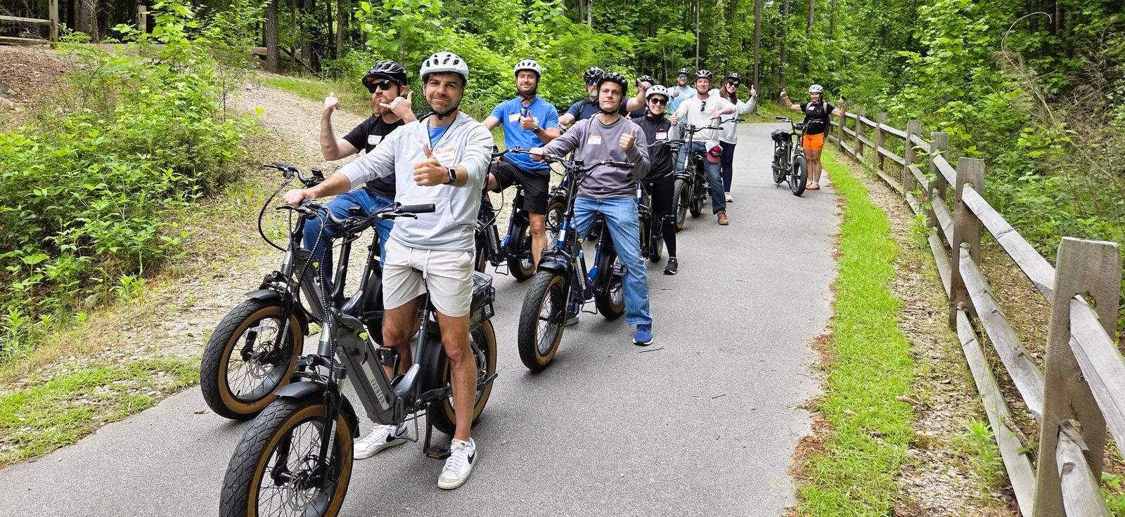 Triangle Adventures guided e-bike tour guests