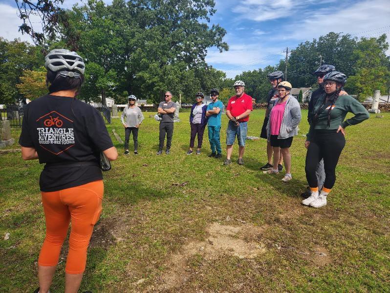 Triangle Adventures guide sharing Wilmington history with guests